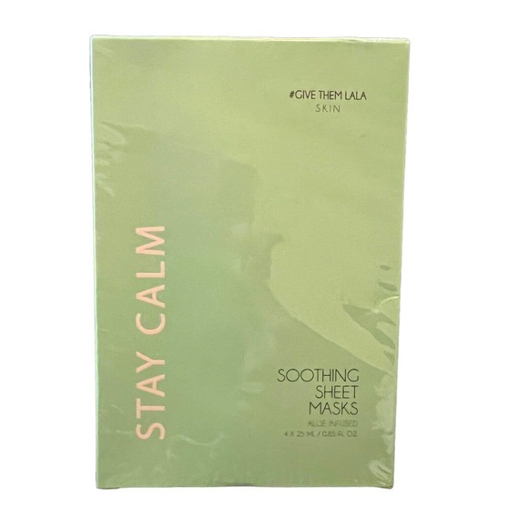 Give Them Lala Skin Stay Calm Soothing Sheet Masks 4 x 25 ML New in SEALED Box - Picture 1 of 2